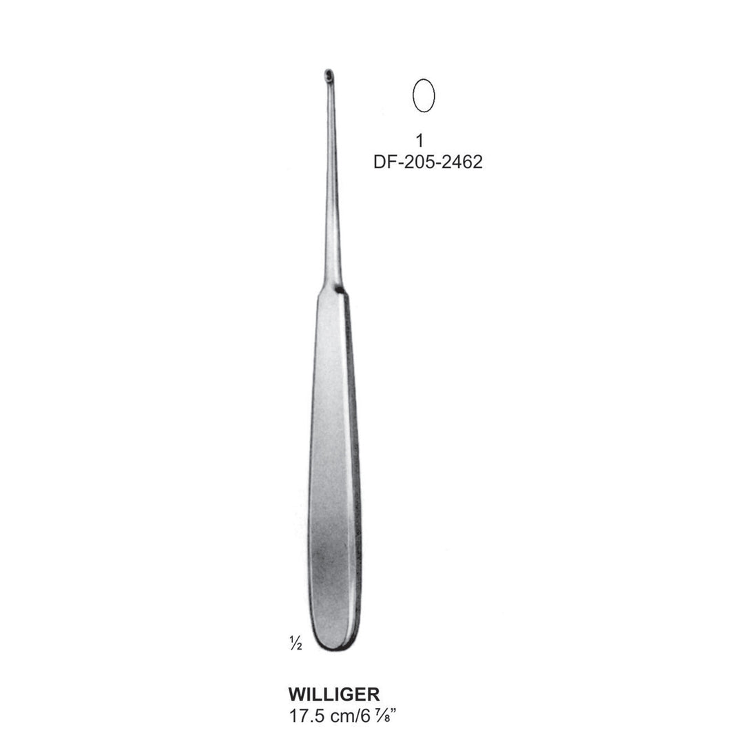 Williger Bone Curettes, 17.5cm , Oval (DF-205-2462) by Dr. Frigz