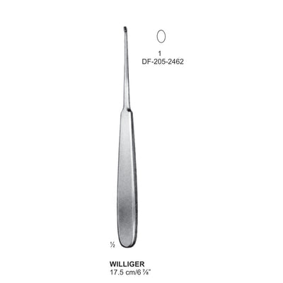 Williger Bone Curettes, 17.5cm , Oval (DF-205-2462)