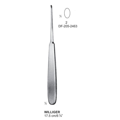 Williger Bone Curettes, 17.5cm , Oval (DF-205-2463)