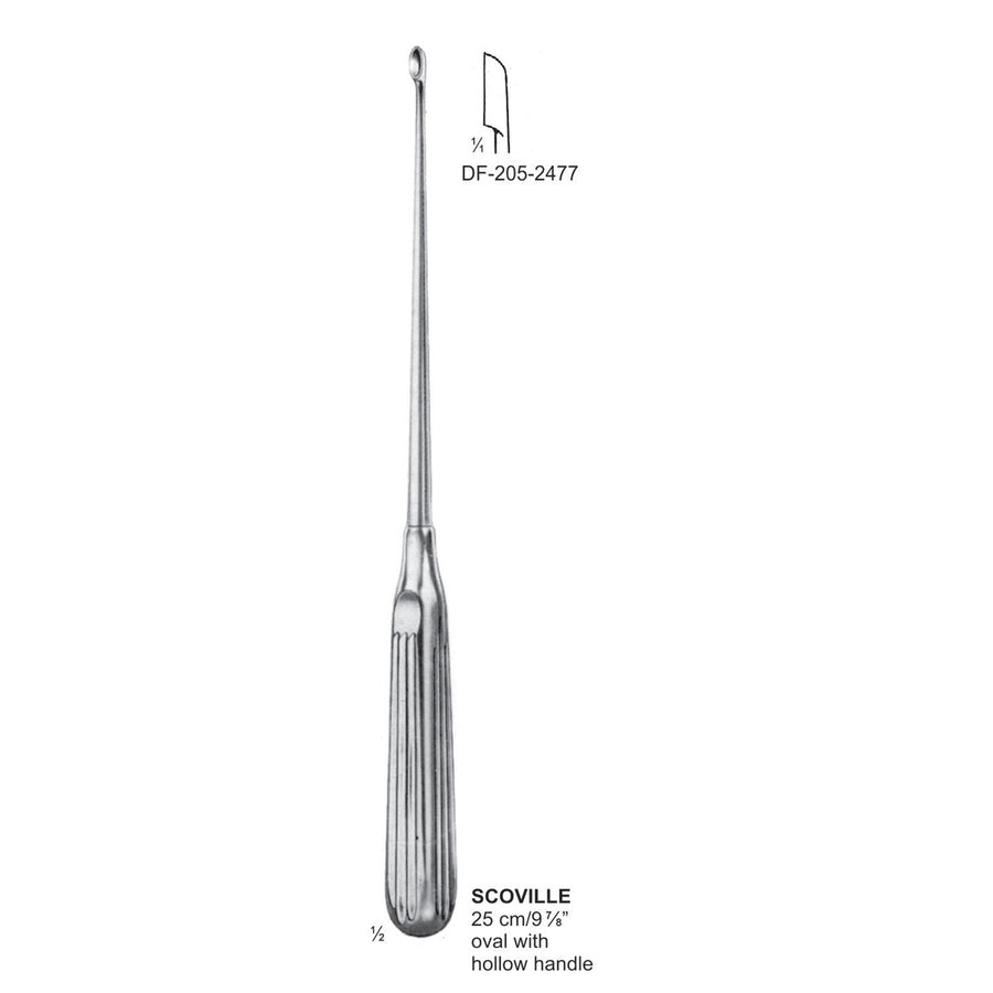 Scoville Curette, Oval With Hollow Handle, 25Cm, Straight (DF-205-2477) by Dr. Frigz