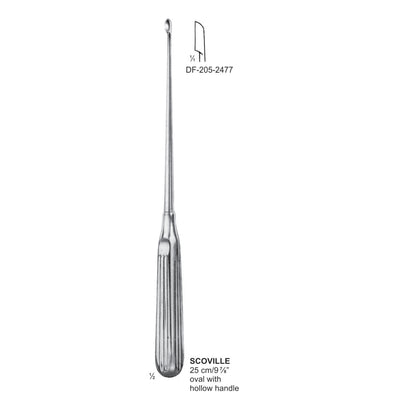 Scoville Curette, Oval With Hollow Handle, 25Cm, Straight (DF-205-2477)