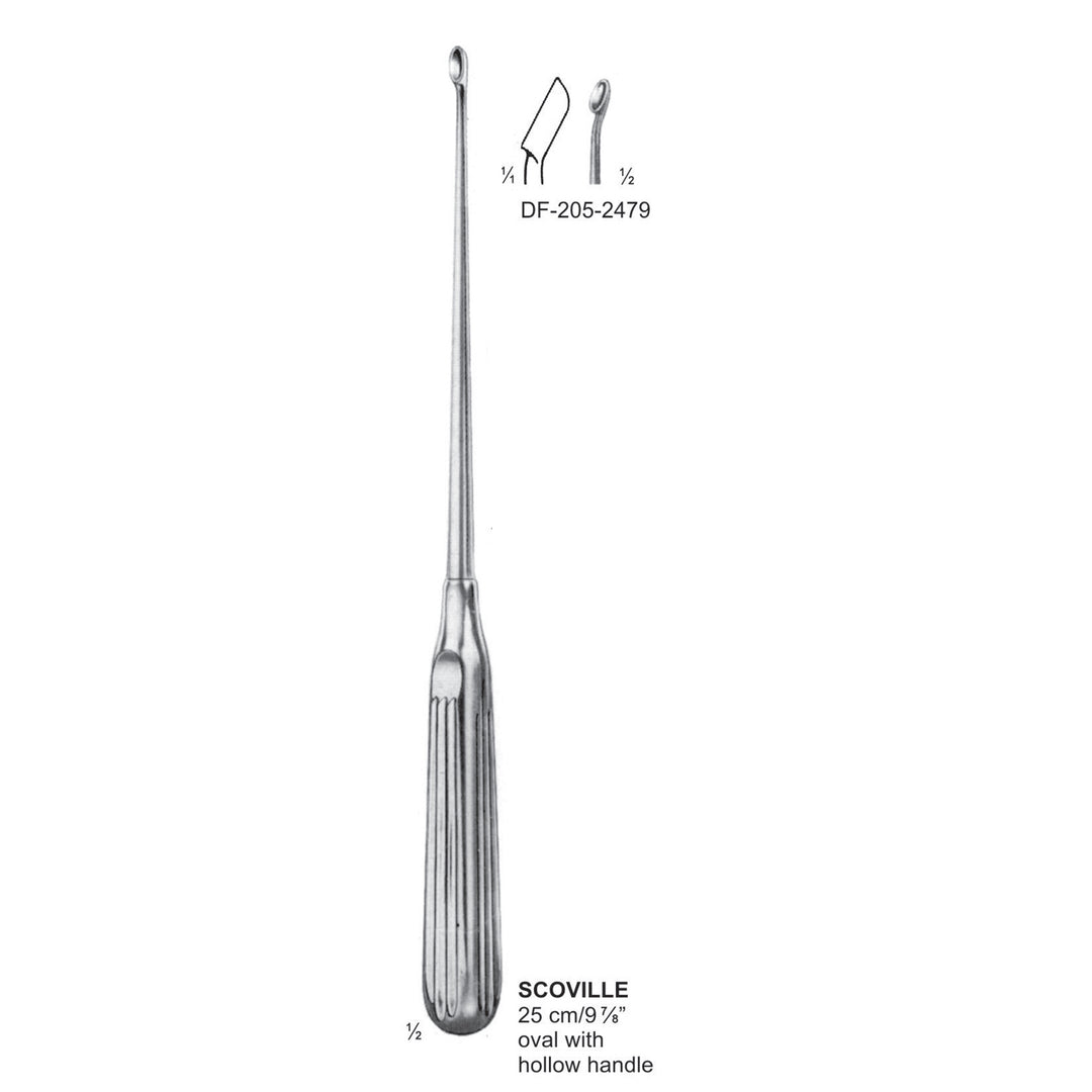 Scoville Curette, Oval With Hollow Handle, 25Cm, Upward (DF-205-2479) by Dr. Frigz