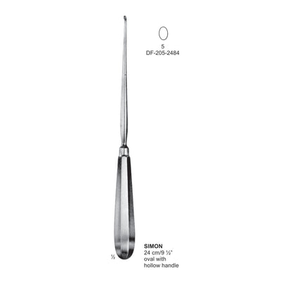 Simon Bone Curettes, 24Cm, Oval With Hollow Handle, Fig 5 (DF-205-2484)