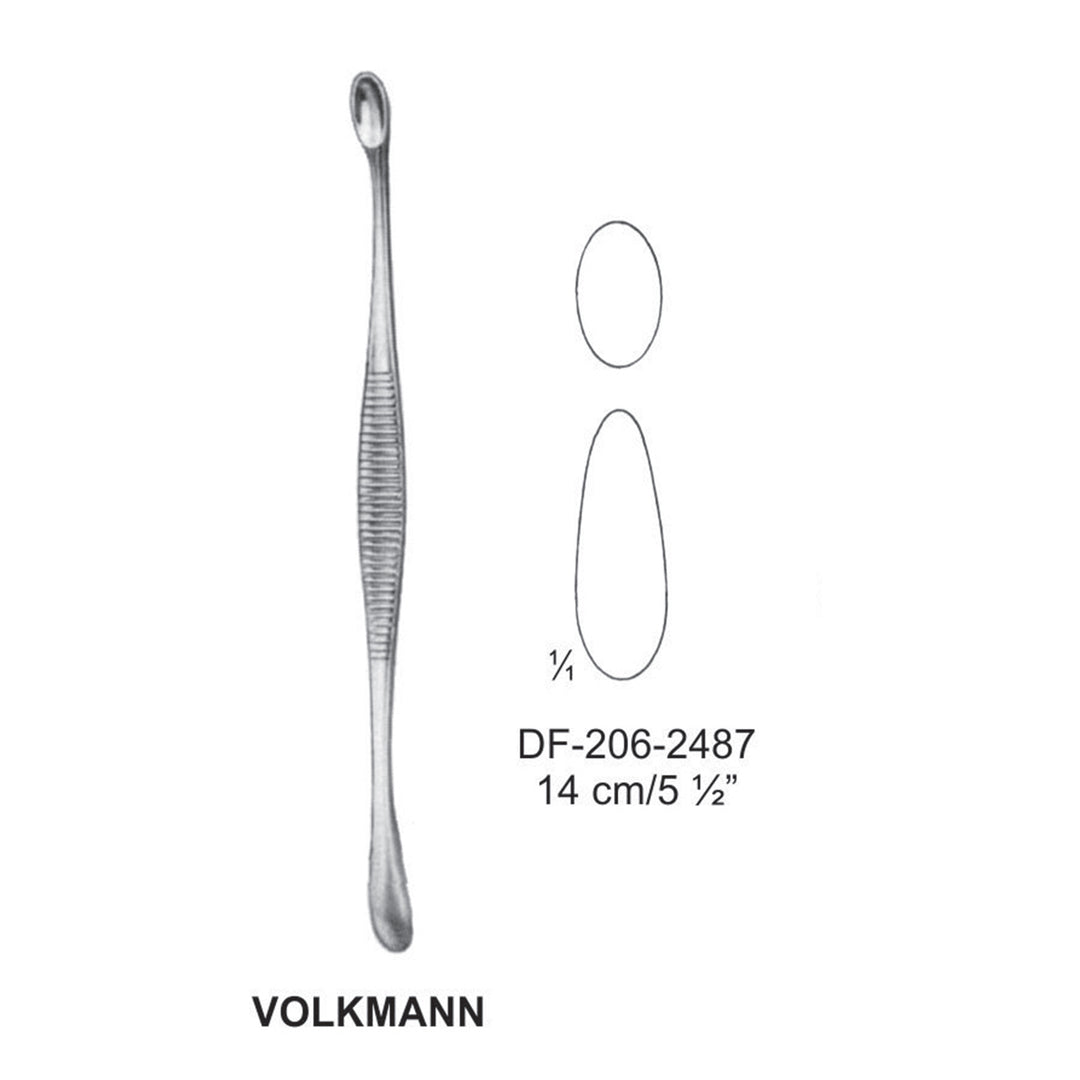 Volkmann Bone Curettes, Oval/Oval 14cm  (DF-206-2487) by Dr. Frigz