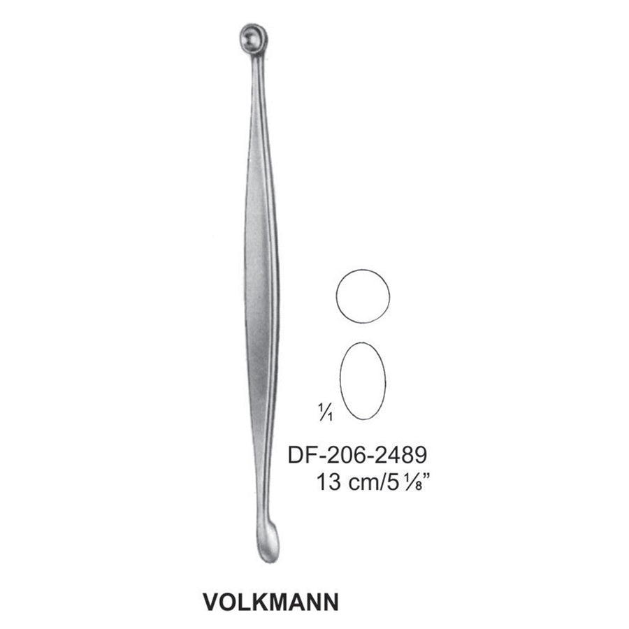 Volkmann Bone Curettes, Round/Oval 13cm  (DF-206-2489) by Dr. Frigz