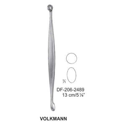 Volkmann Bone Curettes, Round/Oval 13cm  (DF-206-2489)