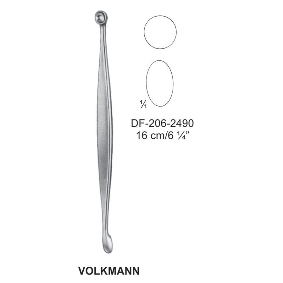 Volkmann Bone Curettes, Round/Oval 16cm  (DF-206-2490) by Dr. Frigz