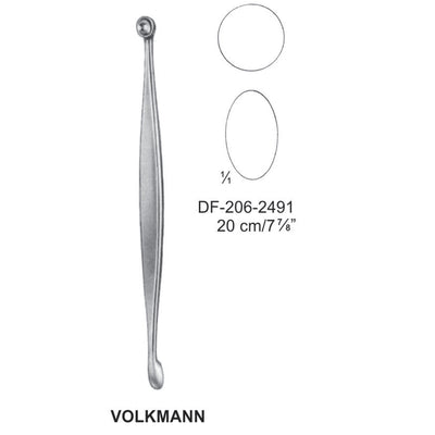 Volkmann Bone Curette, Round/Oval 20cm  (DF-206-2491)