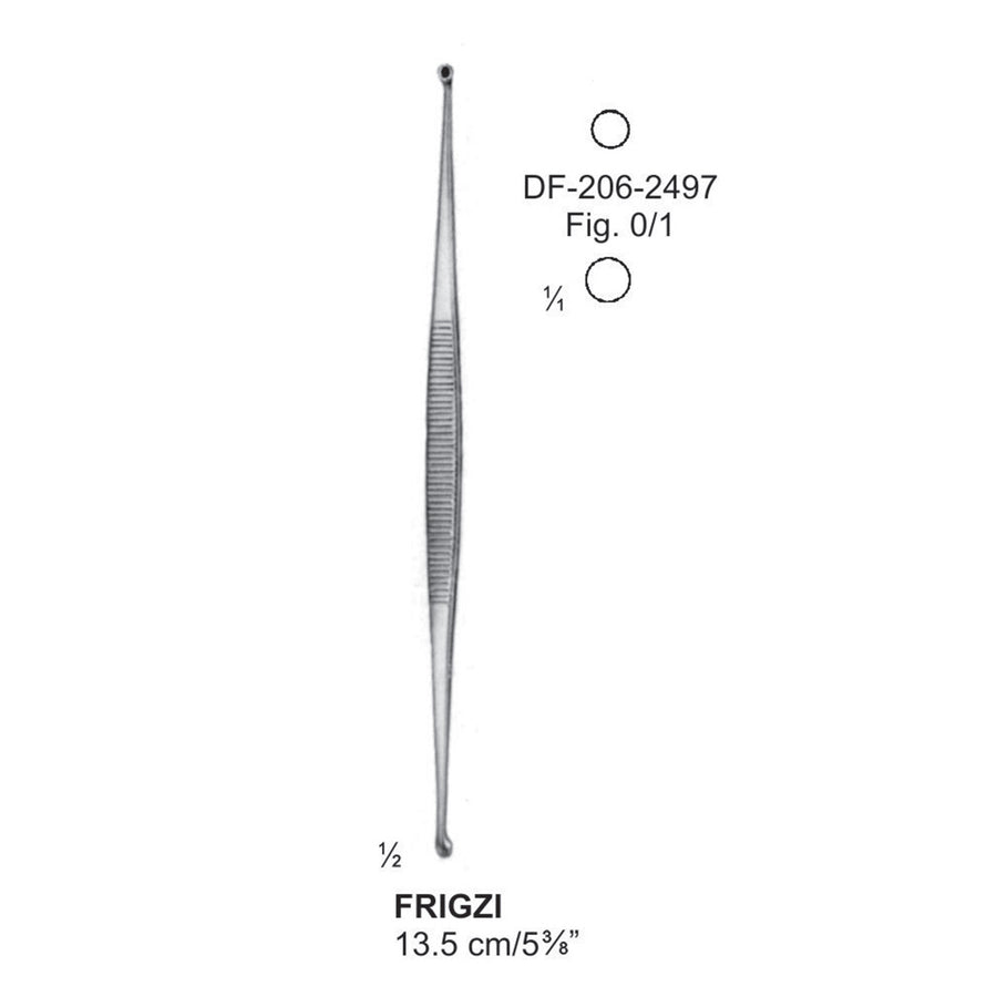 Frigzi Bone Curettes, Fig.0/1, Round/Round 13.5cm  (DF-206-2497) by Dr. Frigz