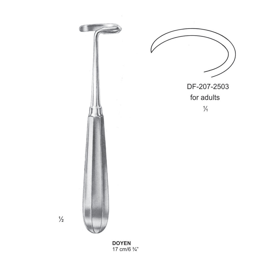 Doyen Periosteal Left Curve, For Adults, 17cm (DF-207-2503) by Dr. Frigz