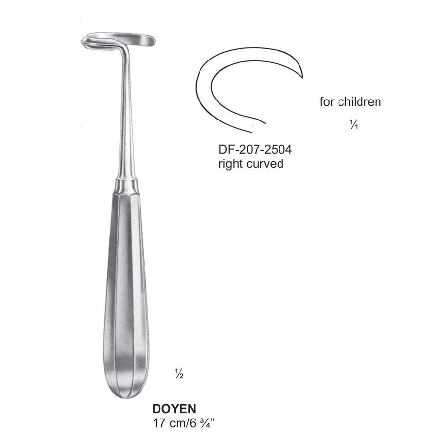 Doyen Periosteal Right Curve, For Children, 17cm (DF-207-2504) by Dr. Frigz