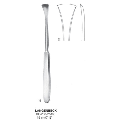 Langenbeck Raspatory Light Curved 19cm Hollow Handle (DF-208-2515)