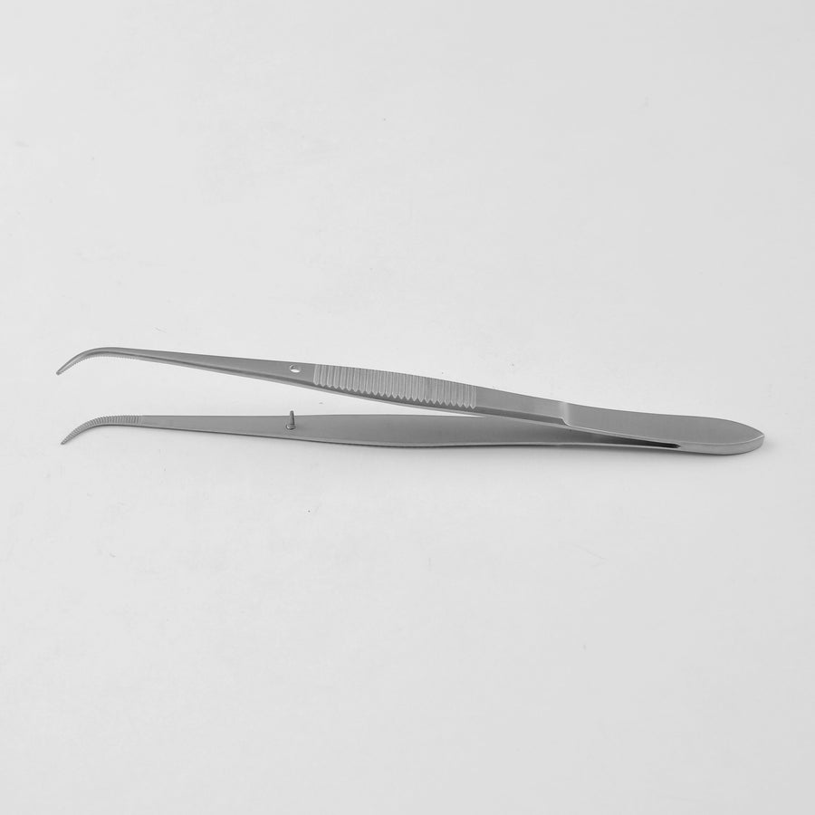 Splinter Forceps Serrated With Pin 13cm Curved (DF-21-6209) by Dr. Frigz