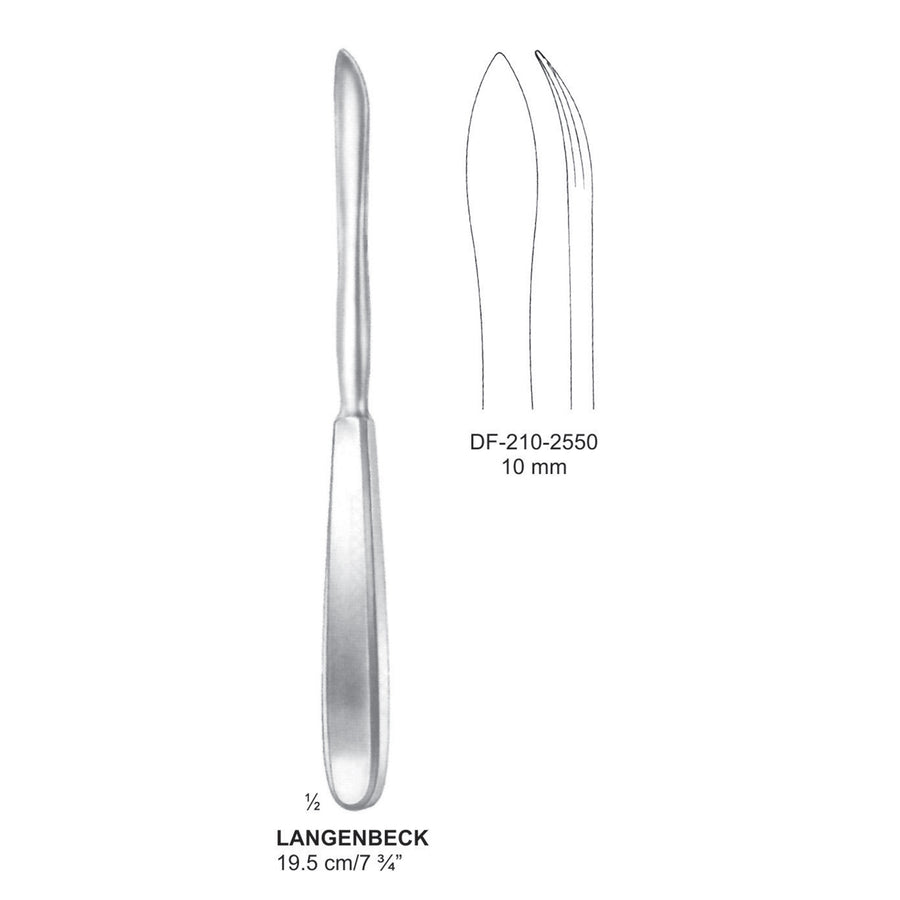 Langenbeck Elevators, 10mm , 19.5cm (DF-210-2550) by Dr. Frigz