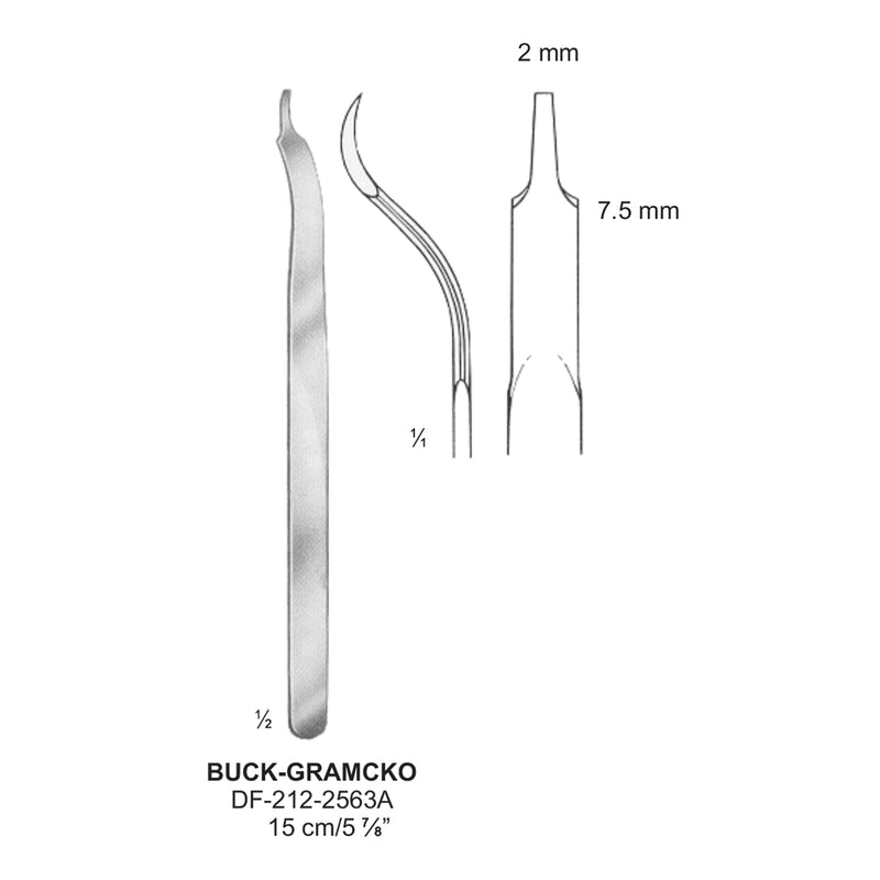 Buck-Gramcko  Bone Lever 15Cm, 2mm , 7.5mm (DF-212-2563A) by Dr. Frigz