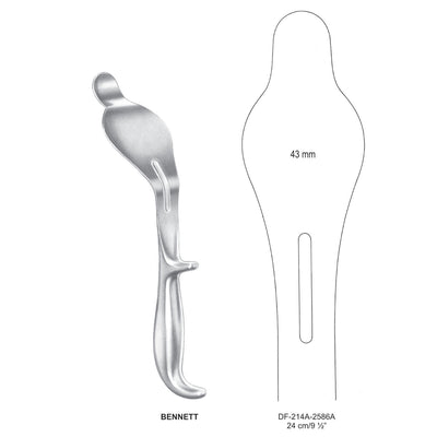 Bennett Bone Lever Spinal Retractors, 24Cm, 43mm (DF-214A-2586A)