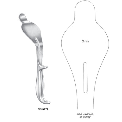 Bennett Bone Lever Spinal Retractors, 24Cm, 60mm (DF-214A-2586B)