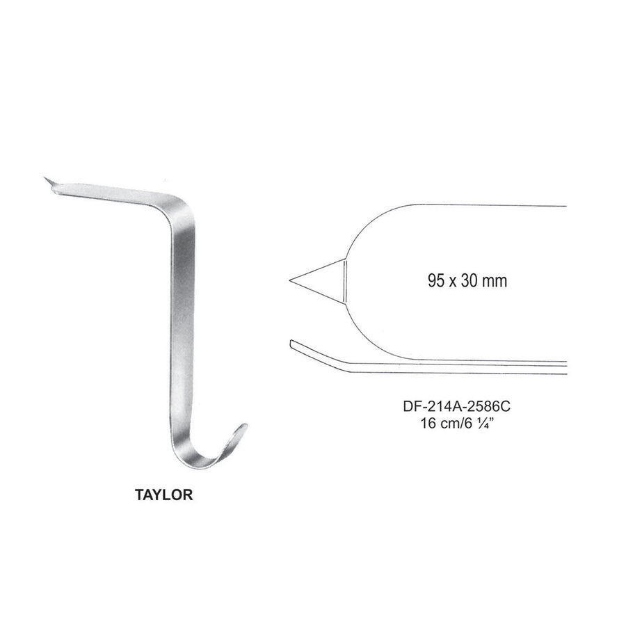 Taylor Bone Lever Spinal Retractors, 16Cm, 95X30mm (DF-214A-2586C) by Dr. Frigz