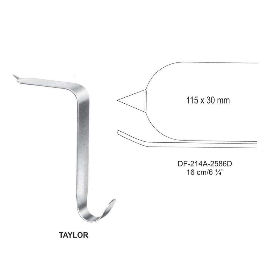 Taylor Bone Lever Spinal Retractors, 16Cm, 115X30mm (DF-214A-2586D) by Dr. Frigz