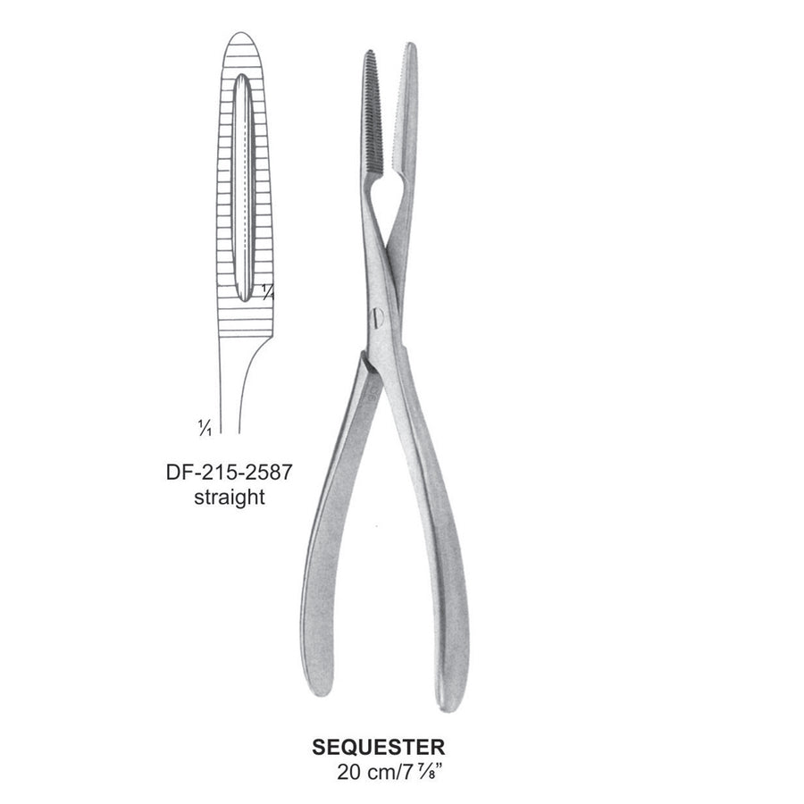 Sequester Bone Holding Forceps Straight 20cm  (DF-215-2587) by Dr. Frigz