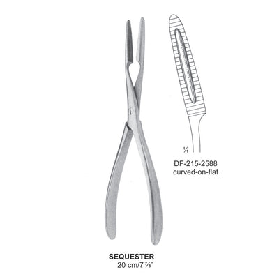 Sequester Bone Holding Forceps Curved-On-Flat 20cm  (DF-215-2588) by Dr. Frigz