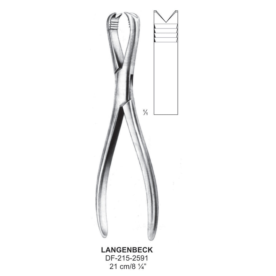 Langenbeck Bone Holding Forceps 21cm  (DF-215-2591) by Dr. Frigz