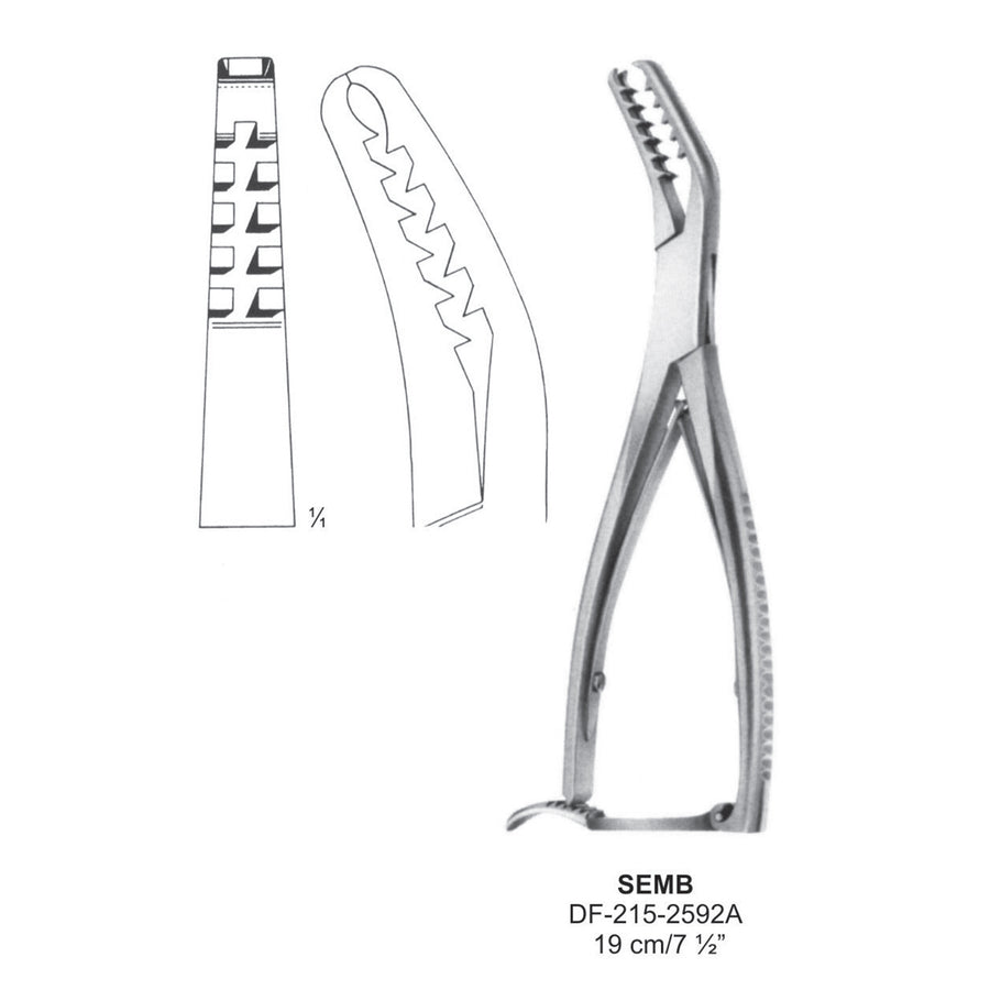 Semb Bone Holding Forceps 19cm  With Lock (DF-215-2592A) by Dr. Frigz