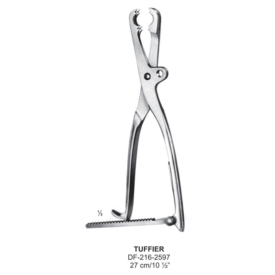 Tuffier Bone Holding Forceps With Ratchet 27cm  (DF-216-2597) by Dr. Frigz