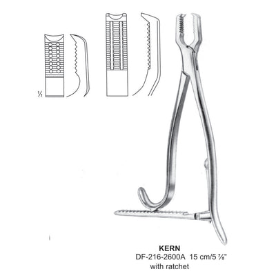 Kern Bone Holding Forceps With Ratchet 15cm (DF-216-2600A)