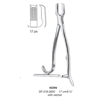 Kern Bone Holding Forceps With Ratchet 17cm  (DF-216-2600) by Dr. Frigz
