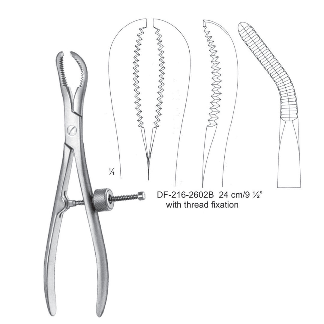 Bone Holding Forceps With Thread Fixation 24cm (DF-216-2602B) by Dr. Frigz