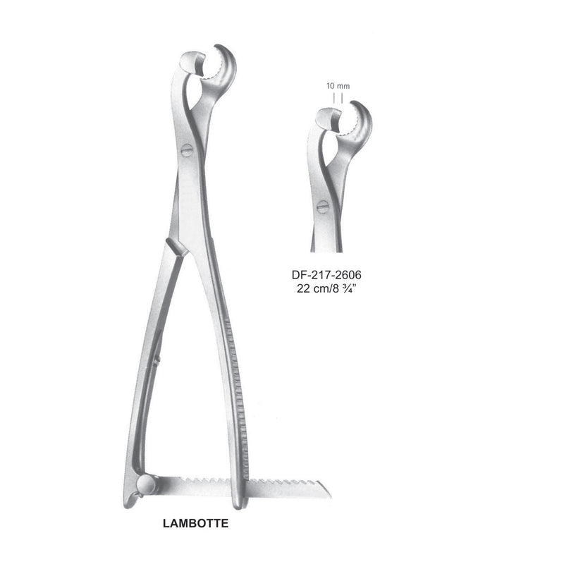 Lambotte Bone Holding Forcep 22 cm , 10mm (DF-217-2606) by Dr. Frigz