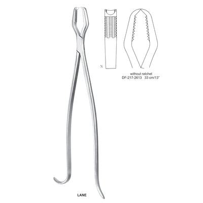 Lane Bone Holding Forceps Without Ratchet 33cm  (DF-217-2613)