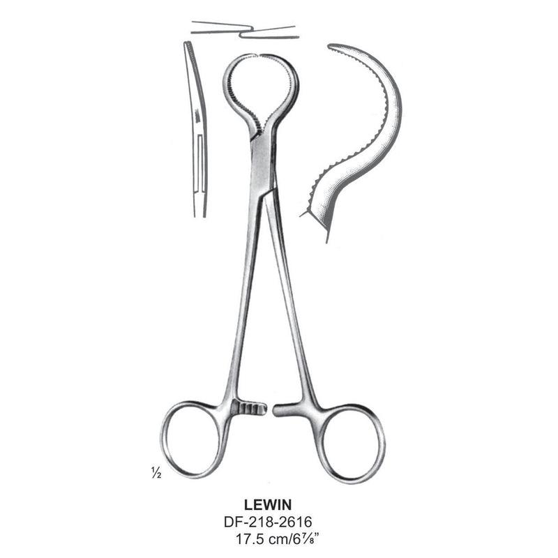 Lewin Bone Holding Forceps 17cm Serrated Jaws  (DF-218-2616) by Dr. Frigz