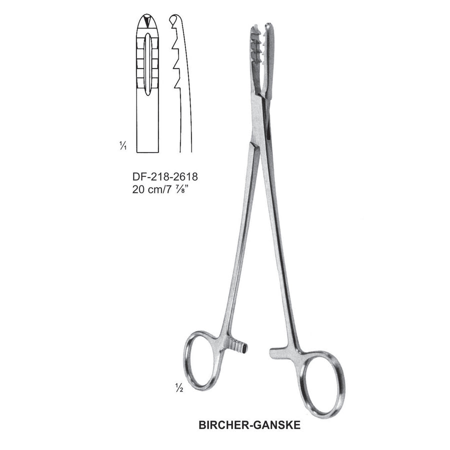 Bircher-Ganske Bone Holding Forceps Straight 20cm  (DF-218-2618) by Dr. Frigz