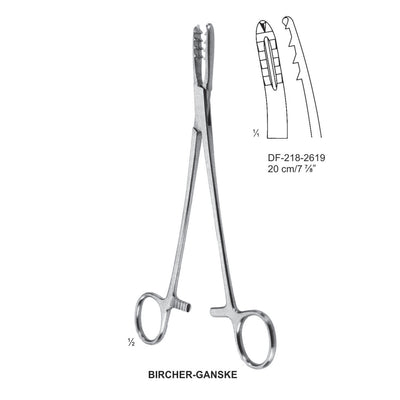 Bircher-Ganske Bone Holding Forceps Upward Curved 20cm  (DF-218-2619)
