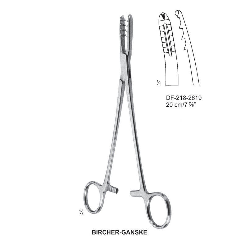 Bircher-Ganske Bone Holding Forceps Upward Curved 20cm  (DF-218-2619) by Dr. Frigz