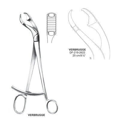 Verbrugge Bone Holding Forceps 9.5mm Jaws, 25cm  (DF-219-2622)