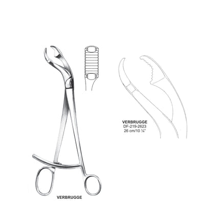 Verbrugge Bone Holding Forceps 10.5mm Jaws, 26cm  (DF-219-2623)