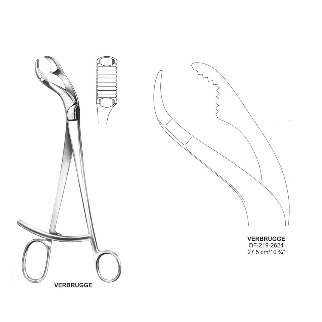 Verbrugge Bone Holding Forceps 12mm Jaws, 27.5cm  (DF-219-2624) by Dr. Frigz