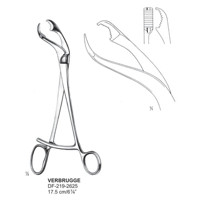 Verbugge Bone Holding Forceps 6mm Jaws, 17.5cm  (DF-219-2625)