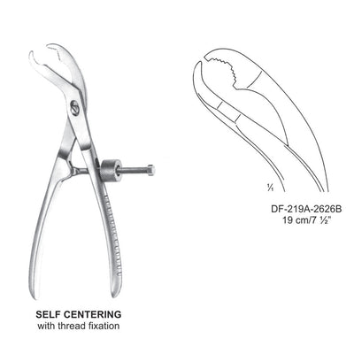 Self Centering Bone Holding Forceps 19 cm With Thread Fixation  (DF-219A-2626B)