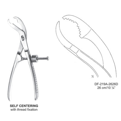 Self Centering Bone Holding Forceps 26cm With Thread Fixation  (DF-219A-2626D)