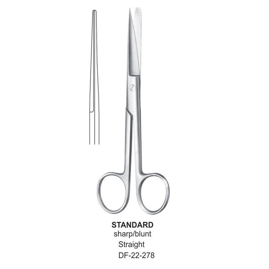 Standard Operating Scissors, Straight, Sharp-Blunt, 10.5cm  (DF-22-278) by Dr. Frigz