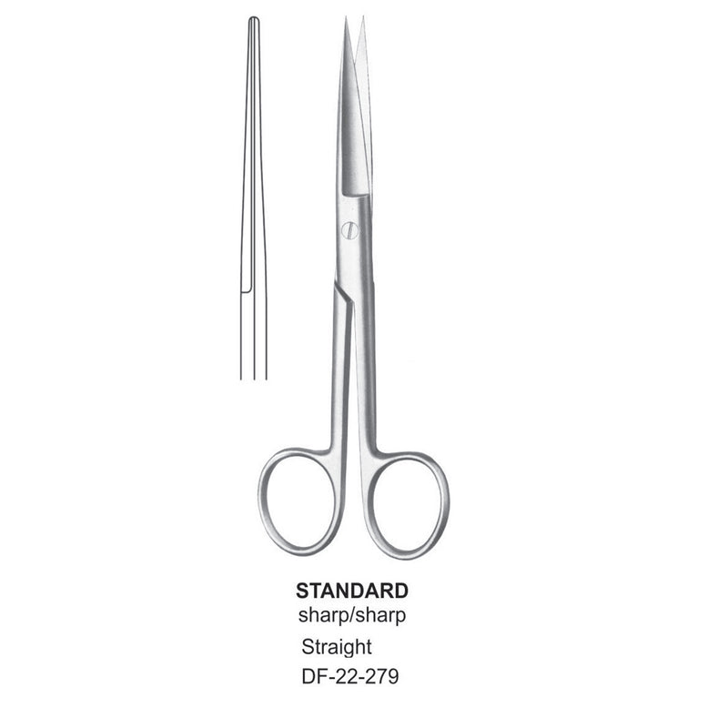 Standard Operating Scissors, Straight, Sharp-Sharp, 10.5cm  (DF-22-279) by Dr. Frigz