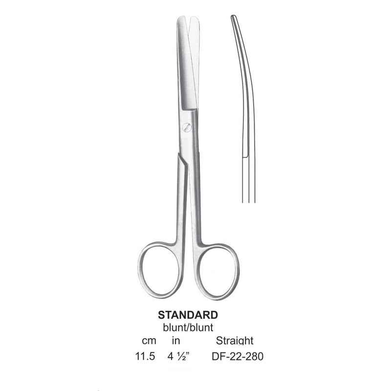 Standard Operating Scissors, Straight, Blunt-Blunt, 11.5cm  (DF-22-280) by Dr. Frigz