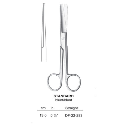 Standard Operating Scissors, Straight, Blunt-Blunt, 13cm (DF-22-283)