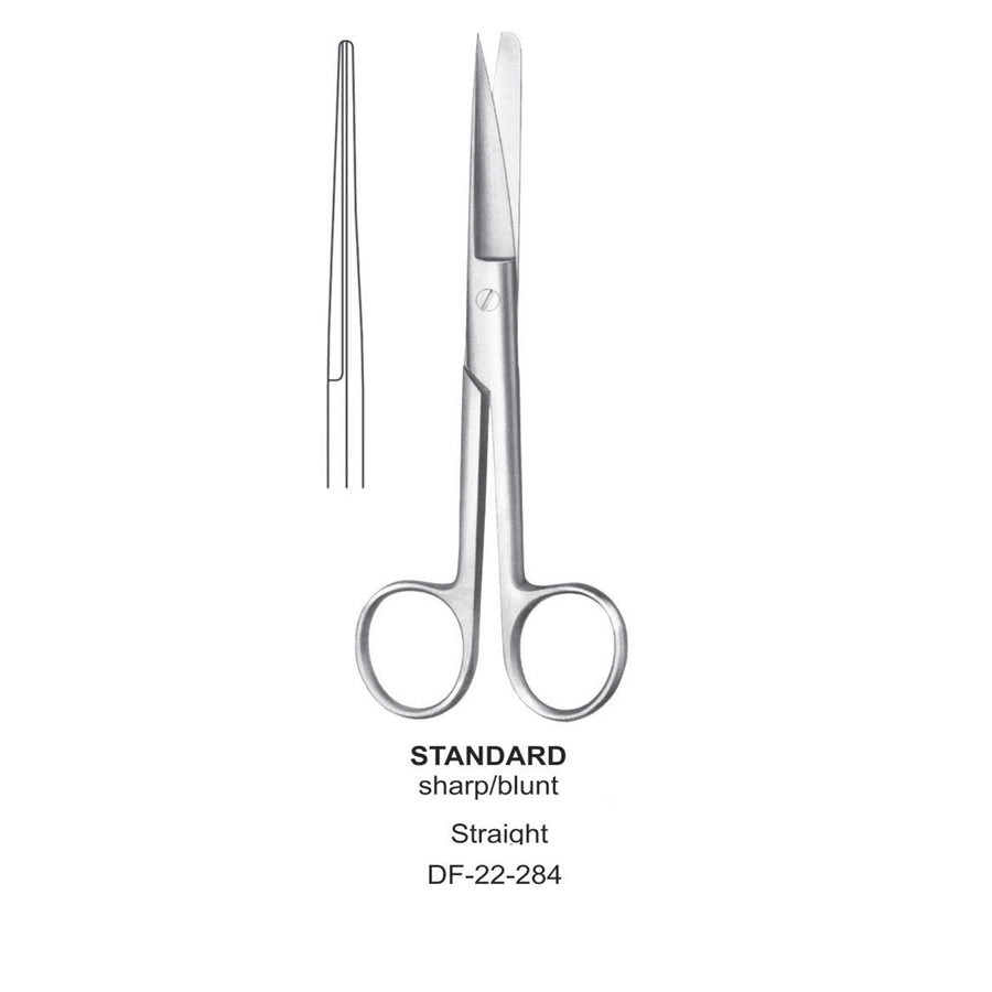 Standard Operating Scissors, Straight, Sharp-Blunt, 13cm  (DF-22-284) by Dr. Frigz