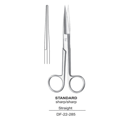 Standard Operating Scissors, Straight, Sharp-Sharp, 13cm (DF-22-285)