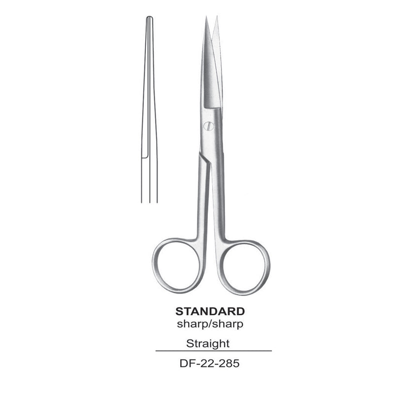 Standard Operating Scissors, Straight, Sharp-Sharp, 13cm  (DF-22-285) by Dr. Frigz